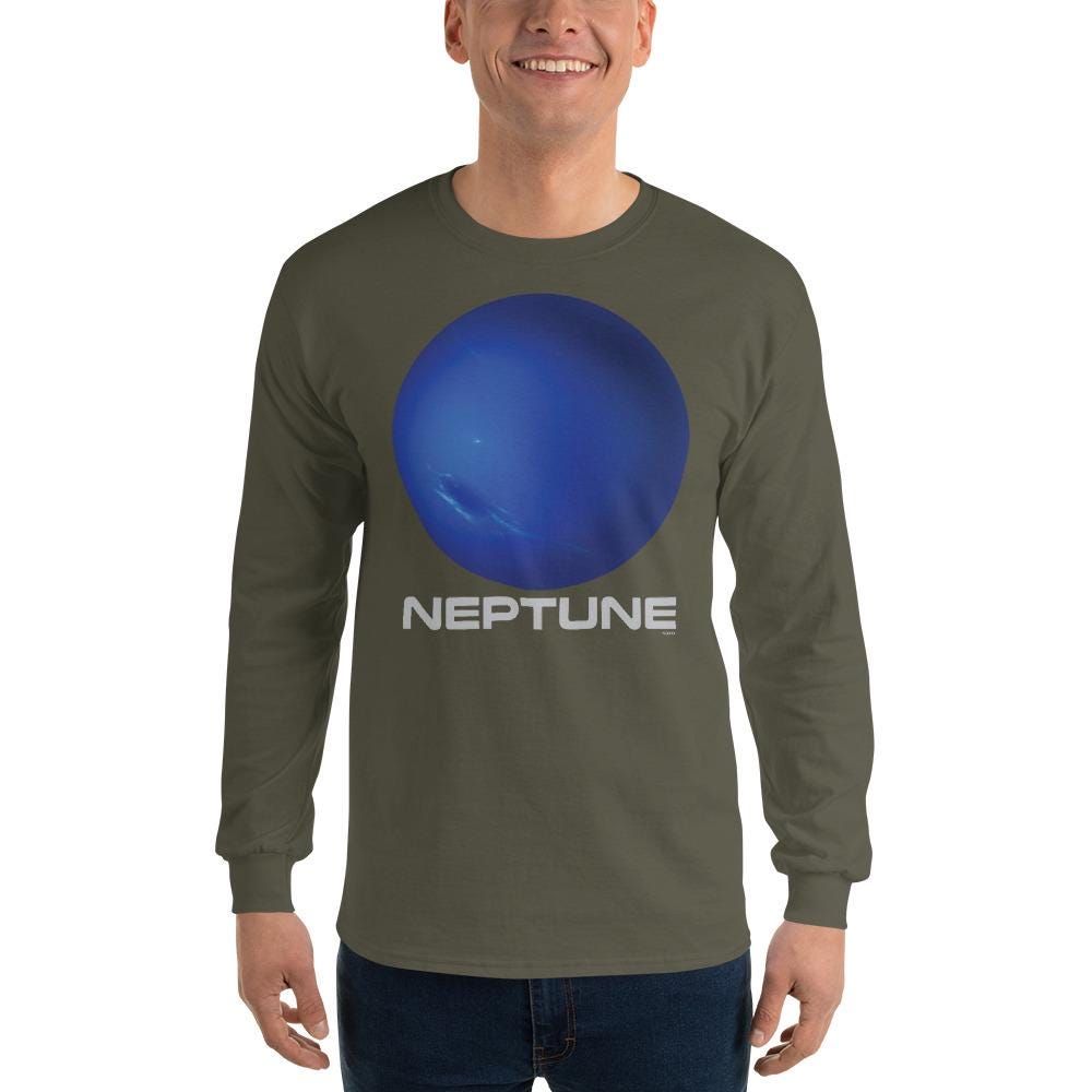 Planet Neptune Men’s Long Sleeve Shirt
