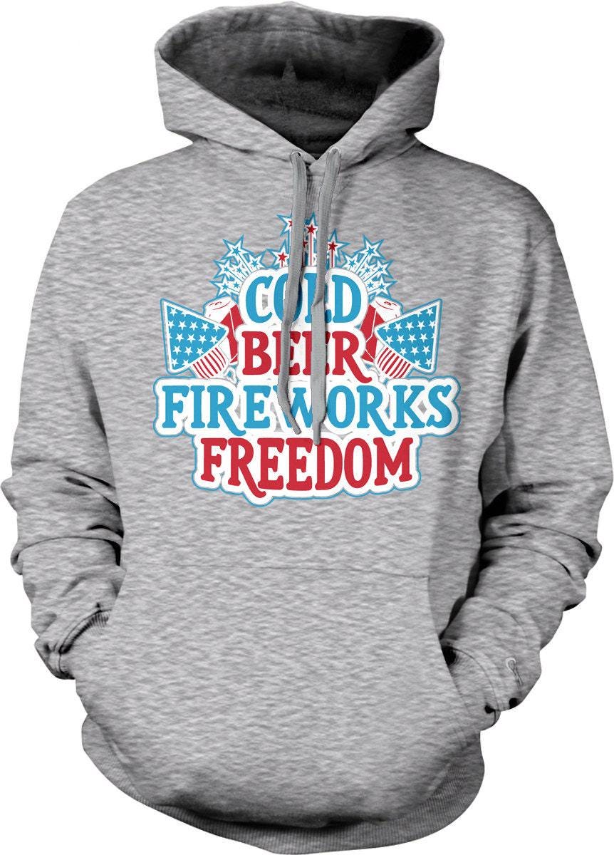 USA Hooded Sweatshirt - Patriotic July 4th Hoodie With Fireworks & Freedom