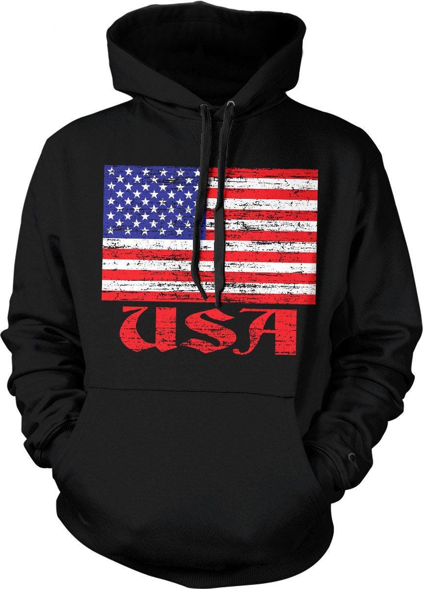 USA Flag Hoodie - Patriotic Sweatshirt | Soft Cotton Blend Hoodie for Fans