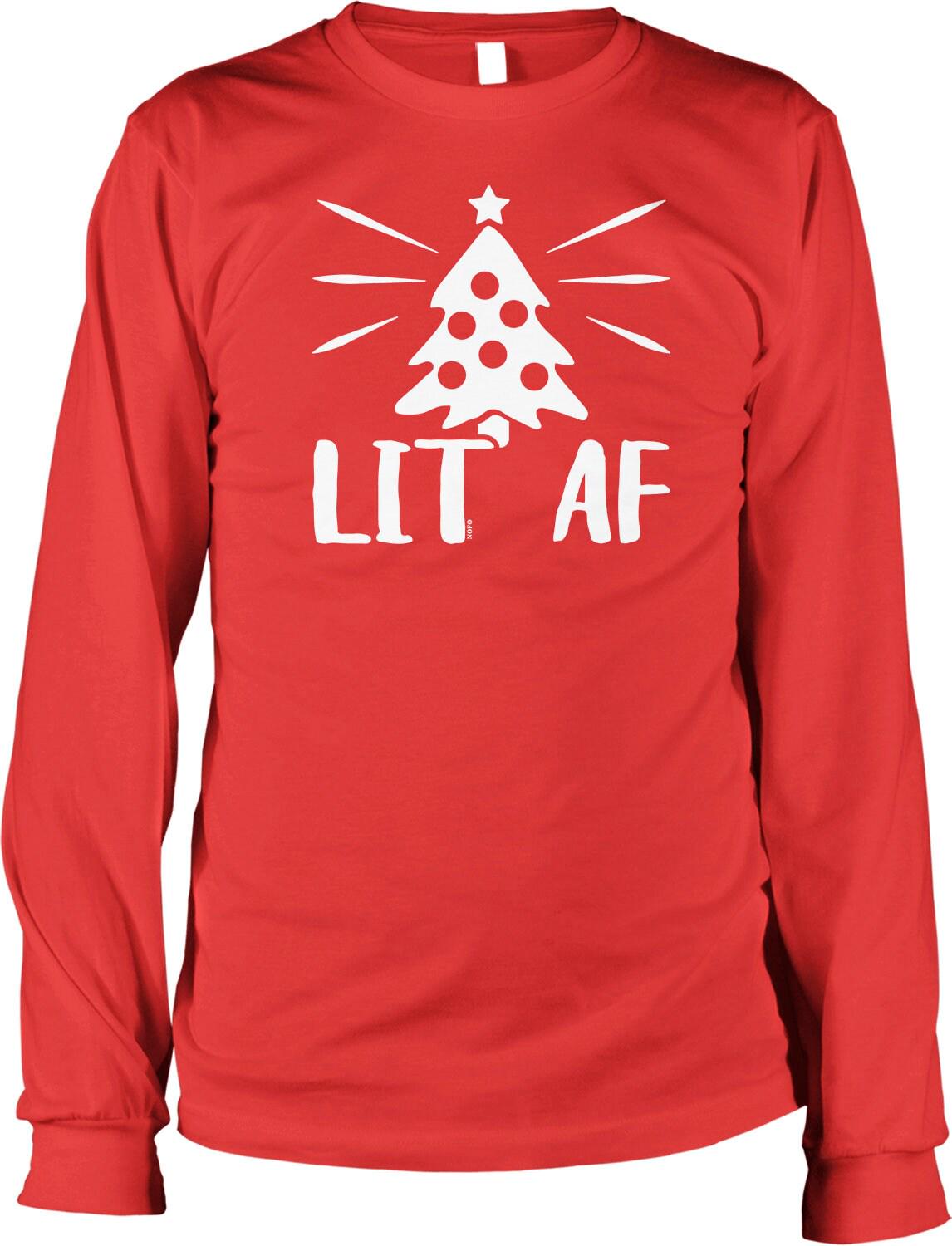 Christmas Tree Shirt - Men's Holiday Shirt | Long Sleeve Tee, Pre Shrunk Cotton