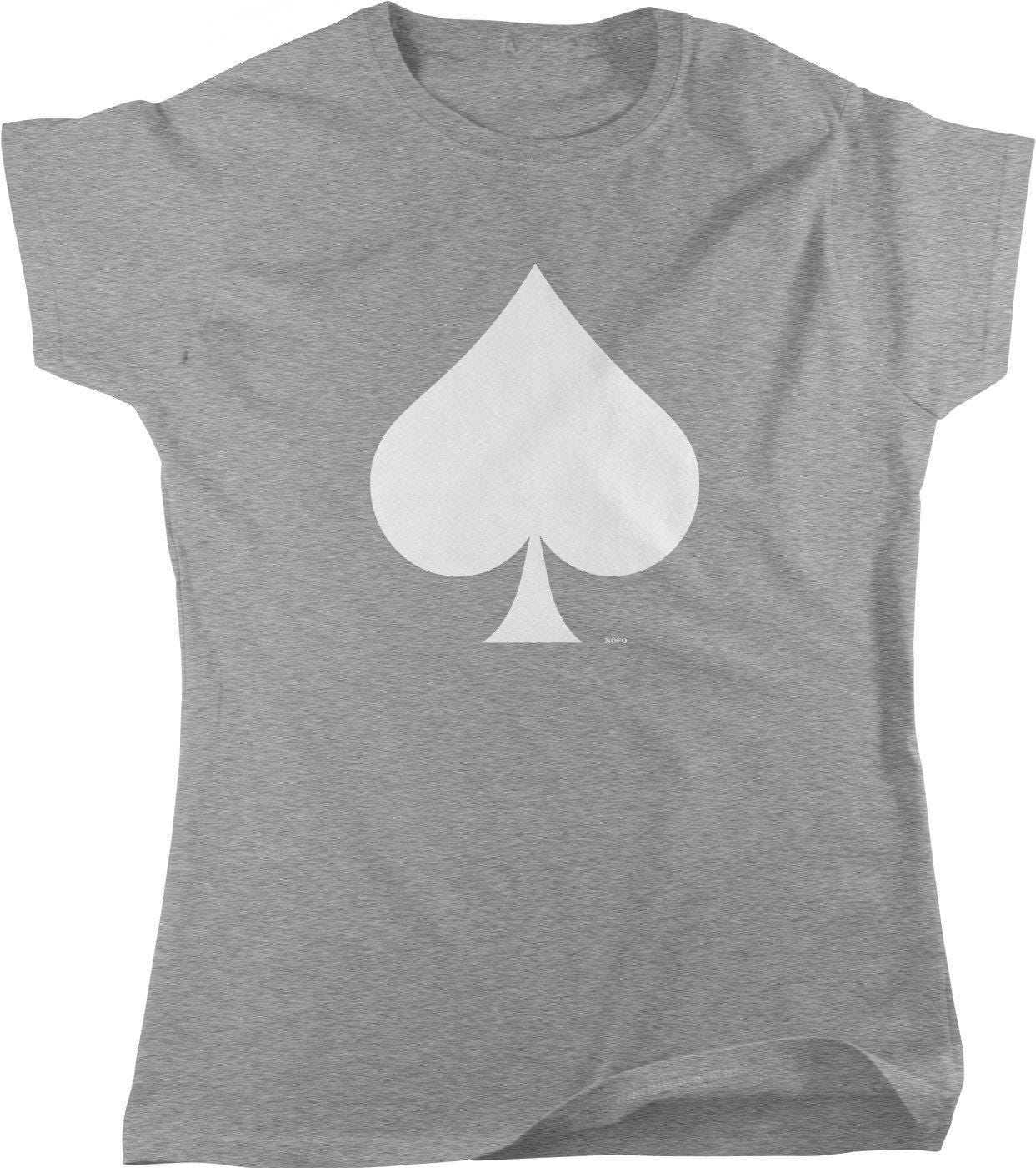 White Spade T-Shirt - Women's Casual Tee With Pre Shrunk Cotton & Durable Hemmed Sleeves