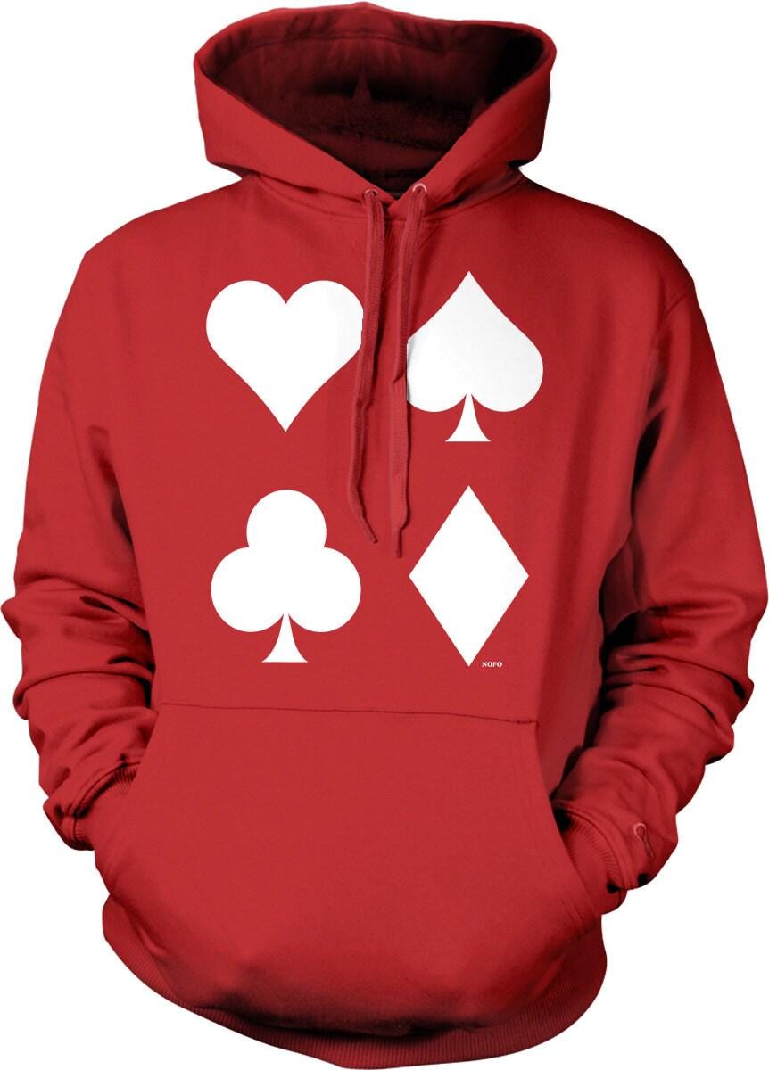 Poker Player Hoodie – Playing Card Hoodie With Pouch Pocket & Adjustable Draw Cord