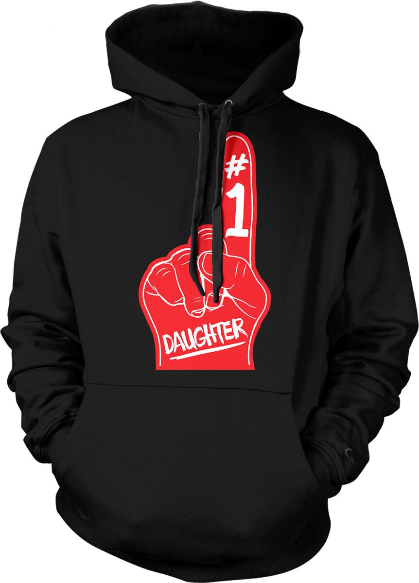 Daughter Sweatshirt – Number One Daughter Foam Finger Design | Cozy Cotton Blend Hoodie