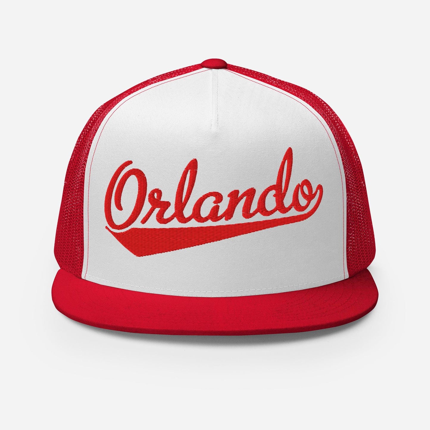 Snapback Trucker Hat - Orlando Script Baseball Cap With Custom Thread Colors