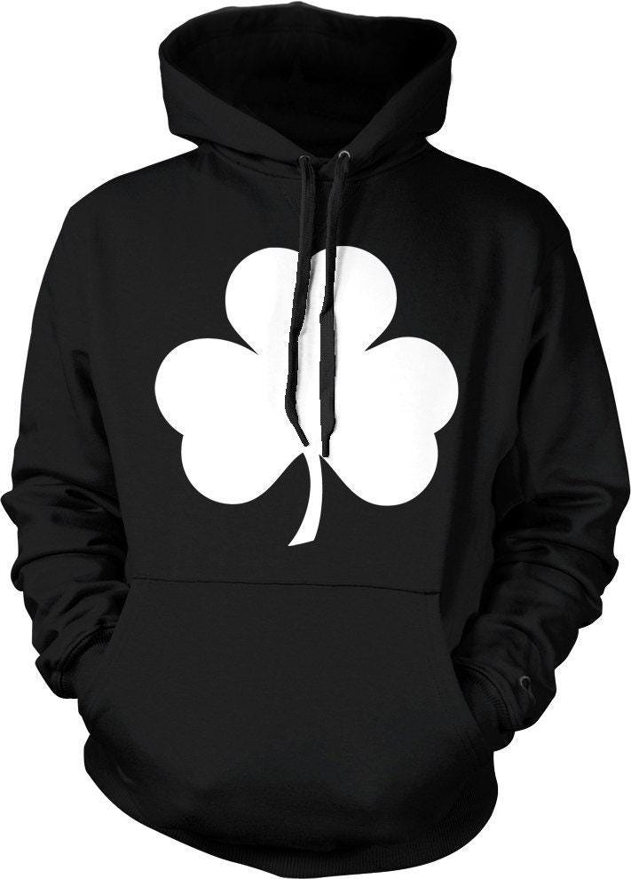 Irish Shamrock Hoodie - Classic Shamrock Design | Cozy White Clover Sweatshirt