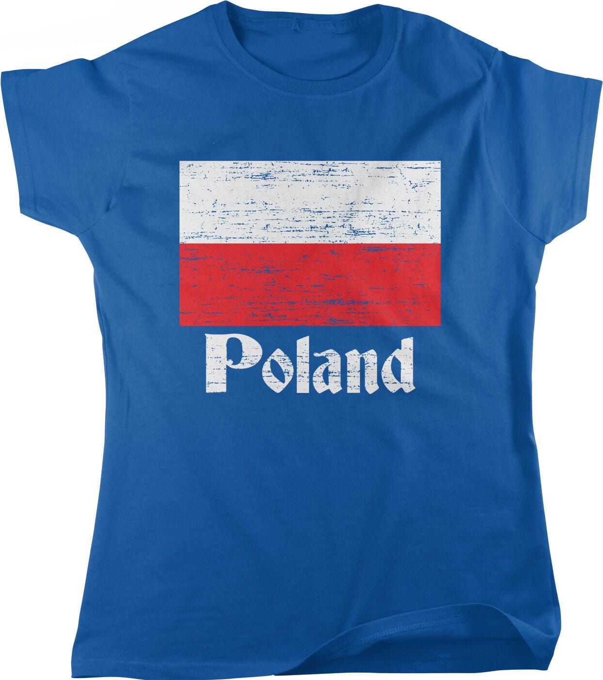 Polska Pride T-Shirt - Women's Cotton Tee | White & Red Shirt with Poland Eagle Crest