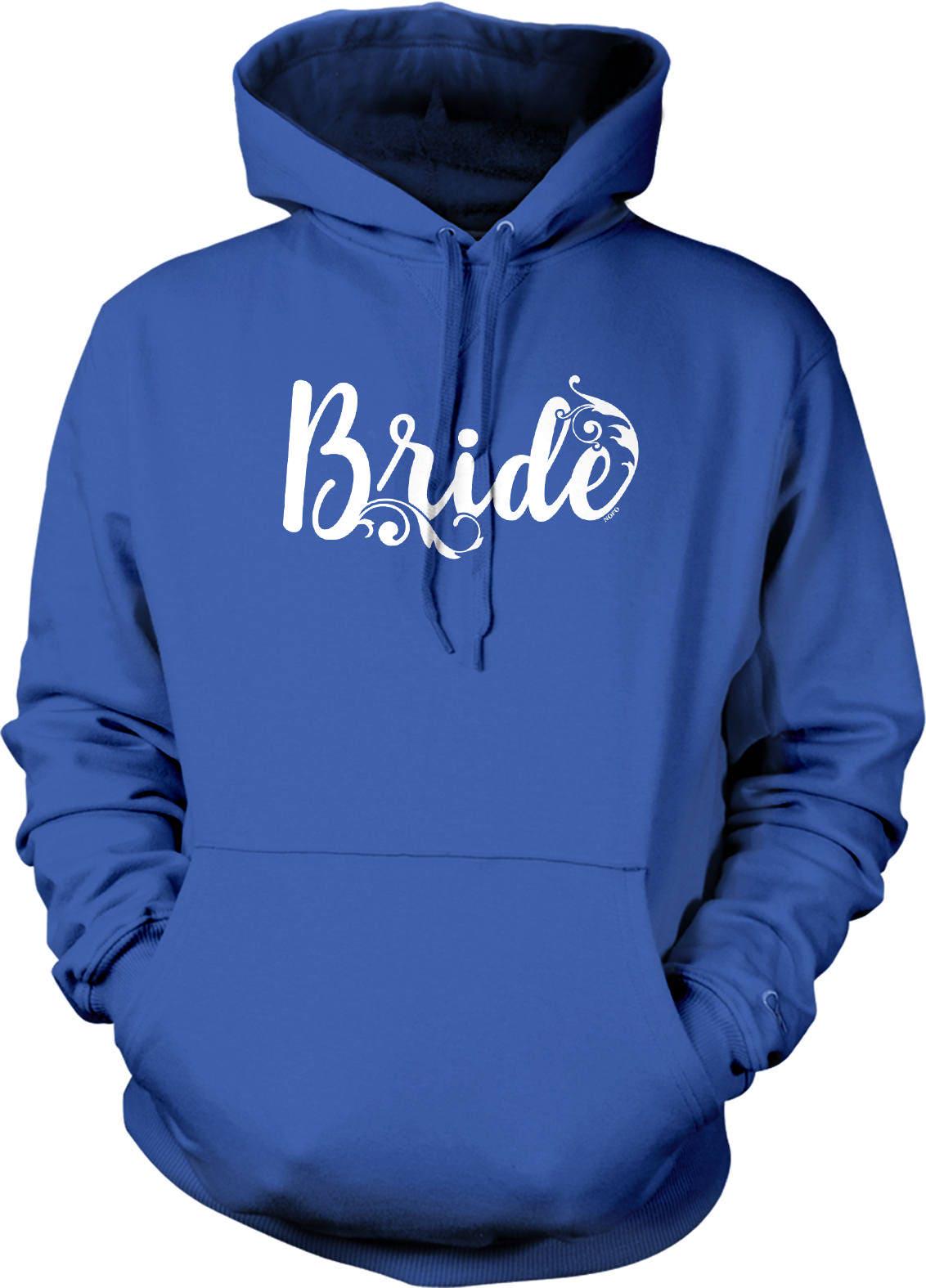Bride Floral Hoodie - Cozy Wedding Top With Chic Floral Design & Pouch Pocket