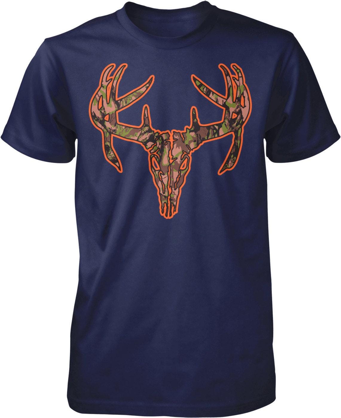 Deer Hunter T-Shirt - Camo Skull Tee | Durable Cotton Hunting Graphic Shirt