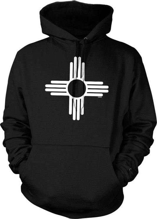 Zia Sun Symbol Hoodie - New Mexico Cozy Double Ply Hooded Sweatshirt