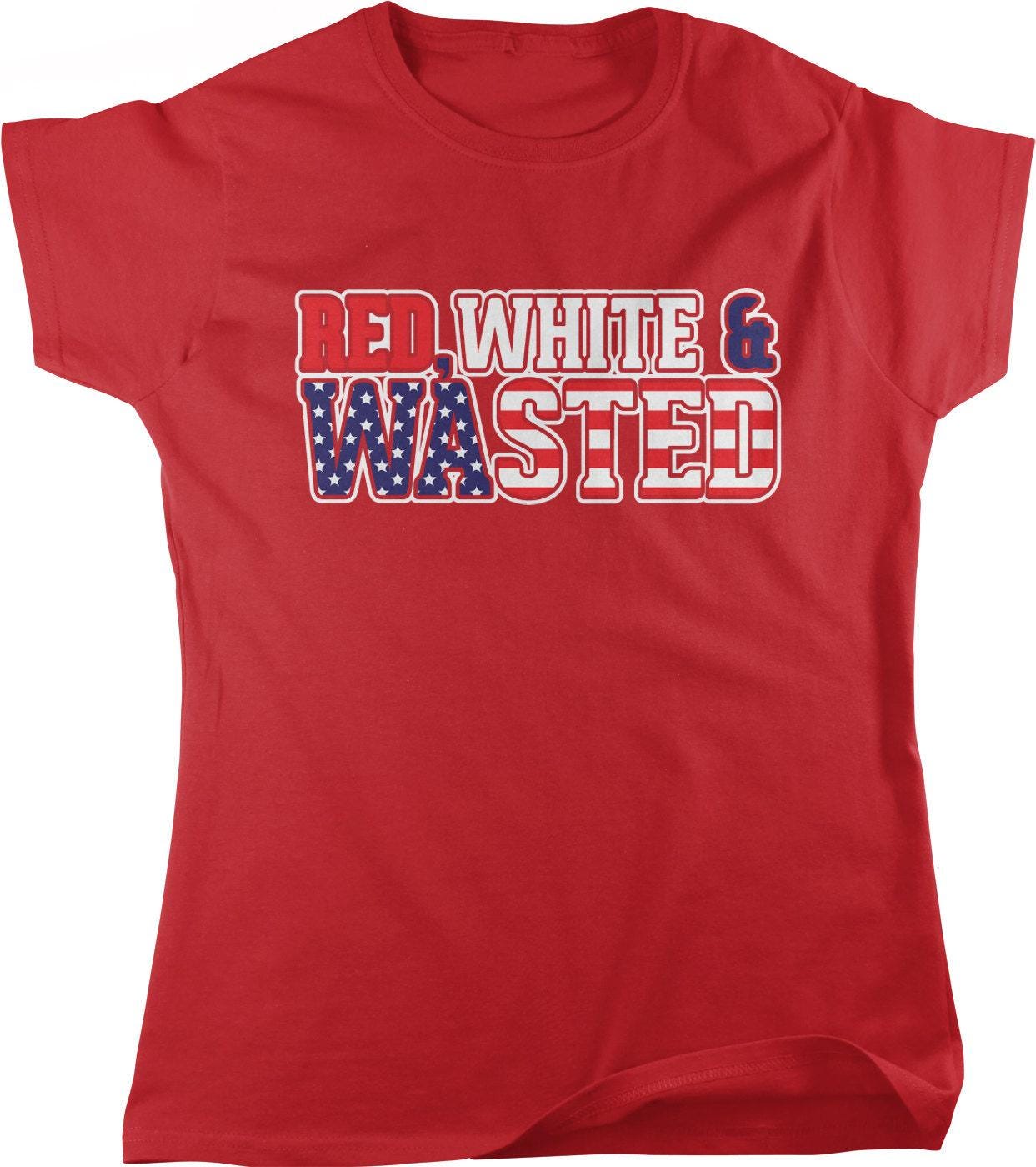 American Flag Women's T-Shirt - Red White Blue Tee | Full Cut Cotton Top