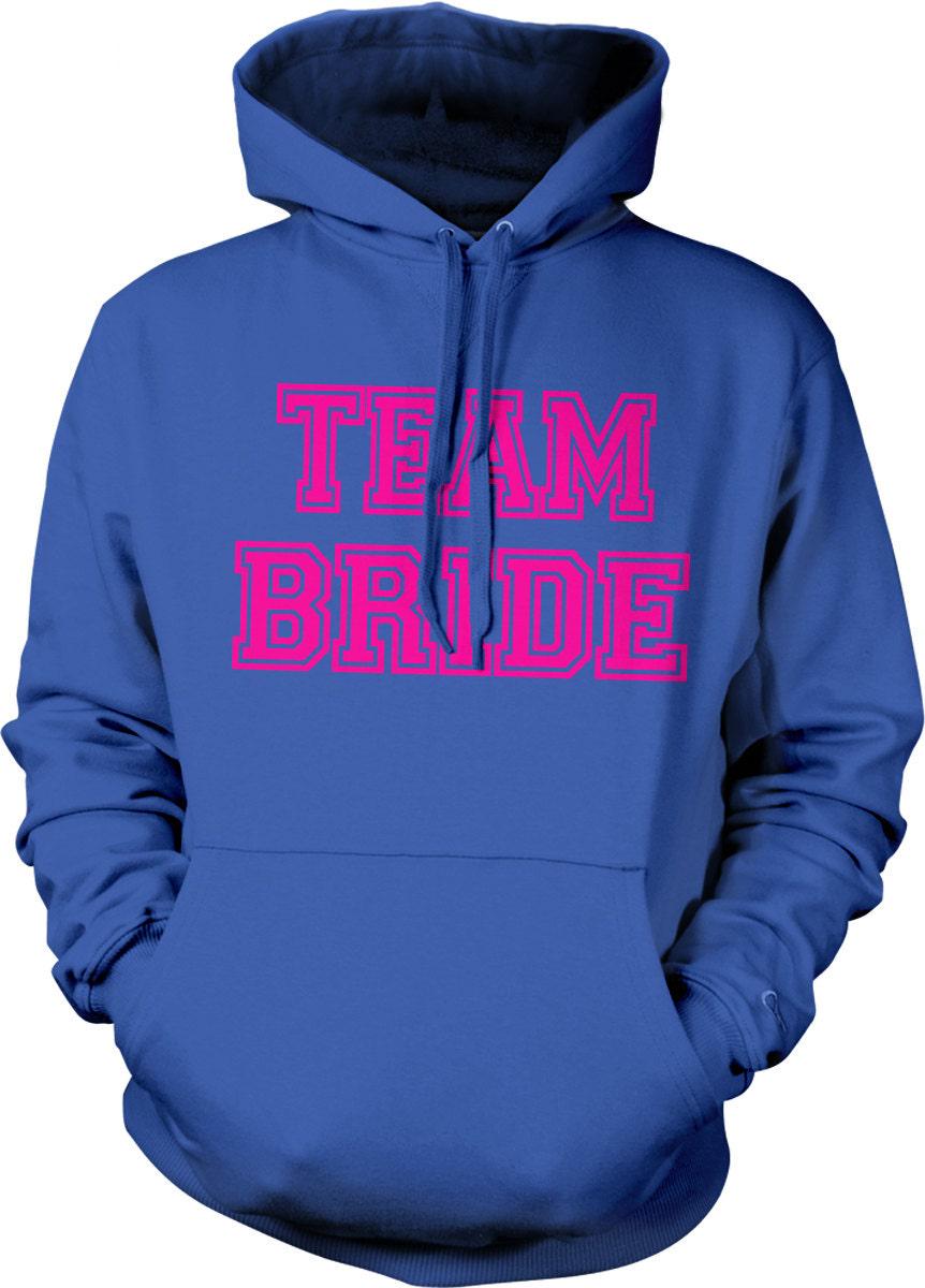 Team Bride Hoodie - Pink Bridal Hoodie With Pouch Pocket & Soft Cotton Blend