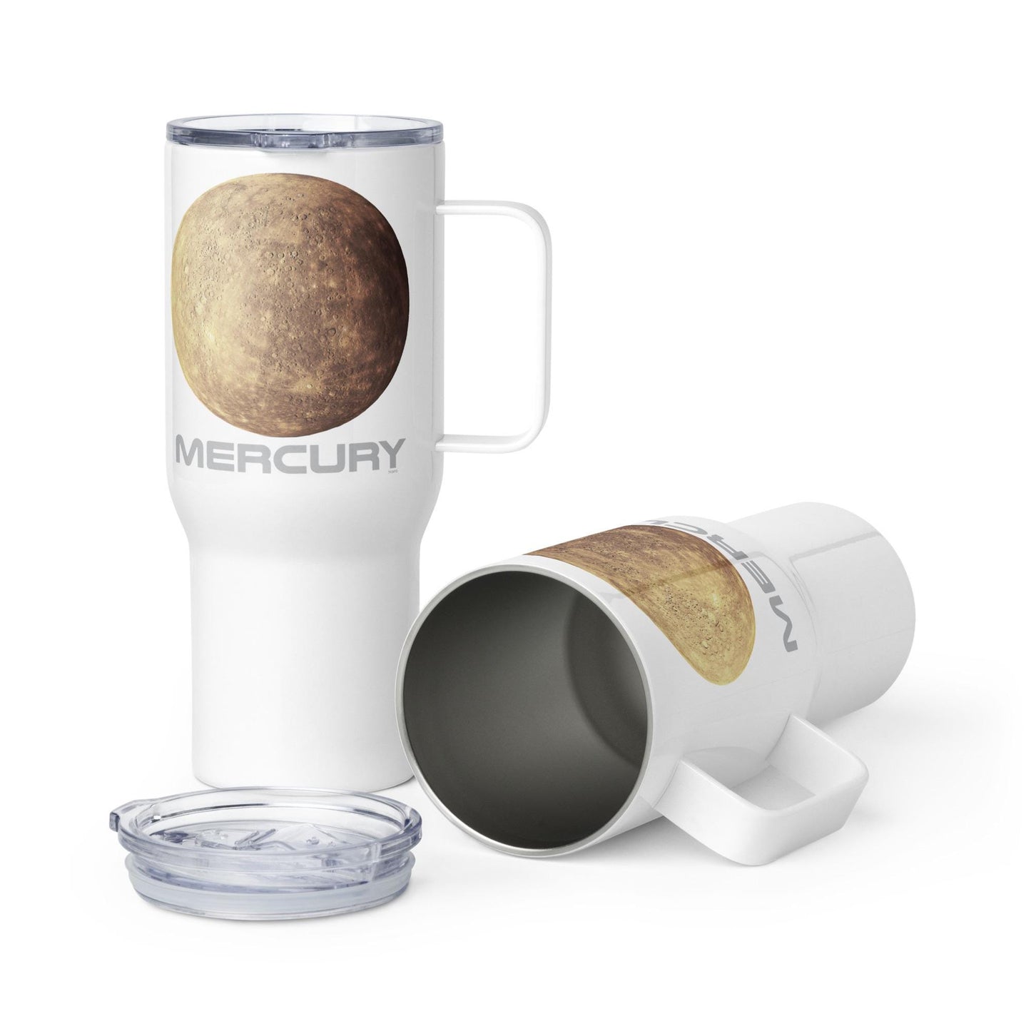 Planet Mercury Travel mug with a handle