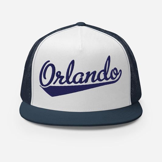 Snapback Trucker Hat - Orlando Script Baseball Cap With Custom Thread Colors