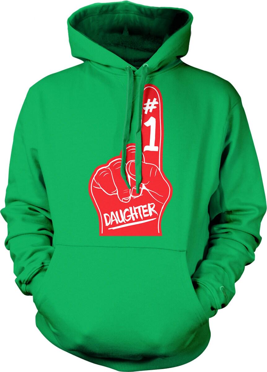 Daughter Sweatshirt – Number One Daughter Foam Finger Design | Cozy Cotton Blend Hoodie