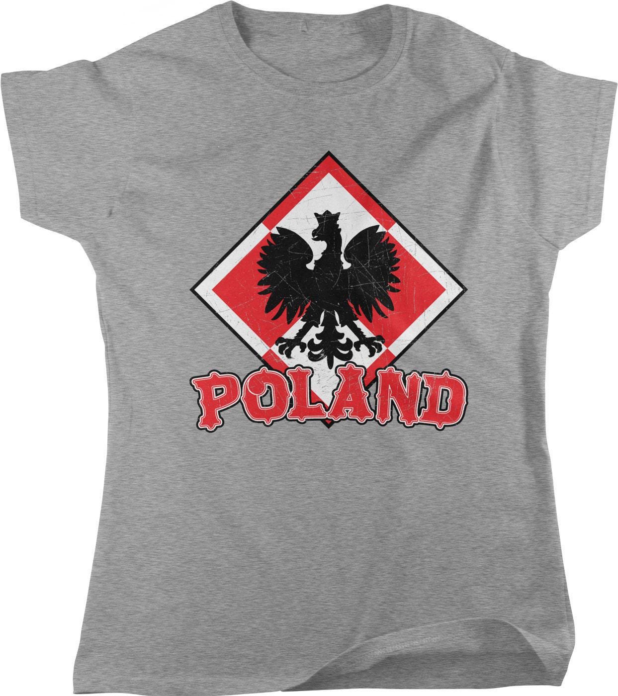 Poland White Eagle T-Shirt – Women's Cotton Tee With Full Cut Fit & Heritage Pride