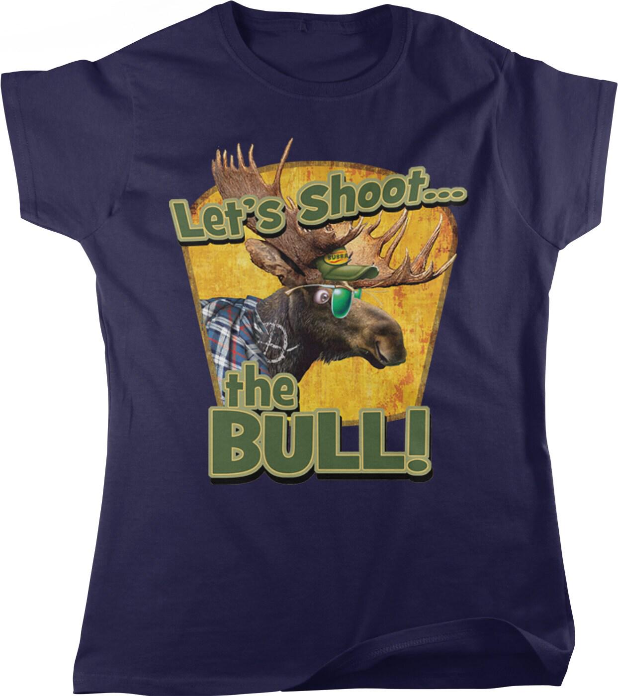 Women's Moose T-Shirt - Big Game Hunting Tee With Bull And Cow Design