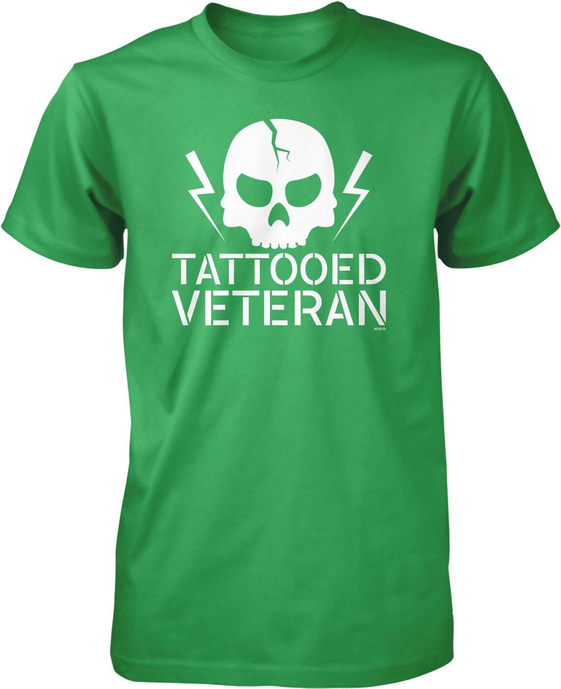 Tattooed Veteran T-shirt – Support Our Troops Patriotic Cotton Durable Shirt
