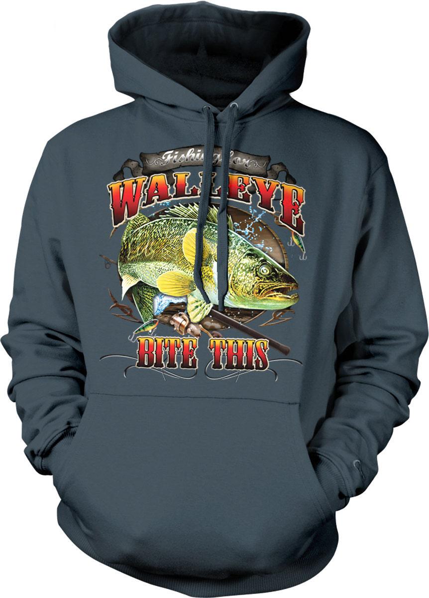 Walleye Hoodie – Cozy Cotton Blend Fishing Sweatshirt With Double Ply Hood