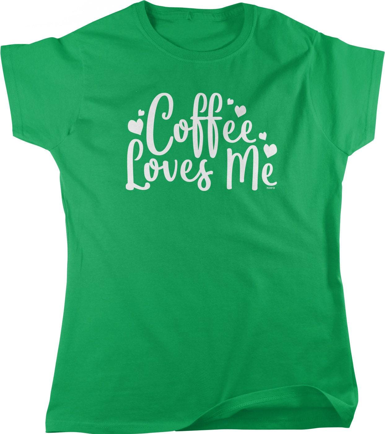Coffee Lover T-Shirt - Womens Casual Tee With Pre Shrunk Cotton & Seamless Rib Collar
