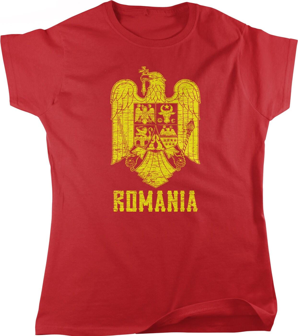 Romania Coat of Arms Shirt – Women's Full Cut Tee With Eagle Emblem