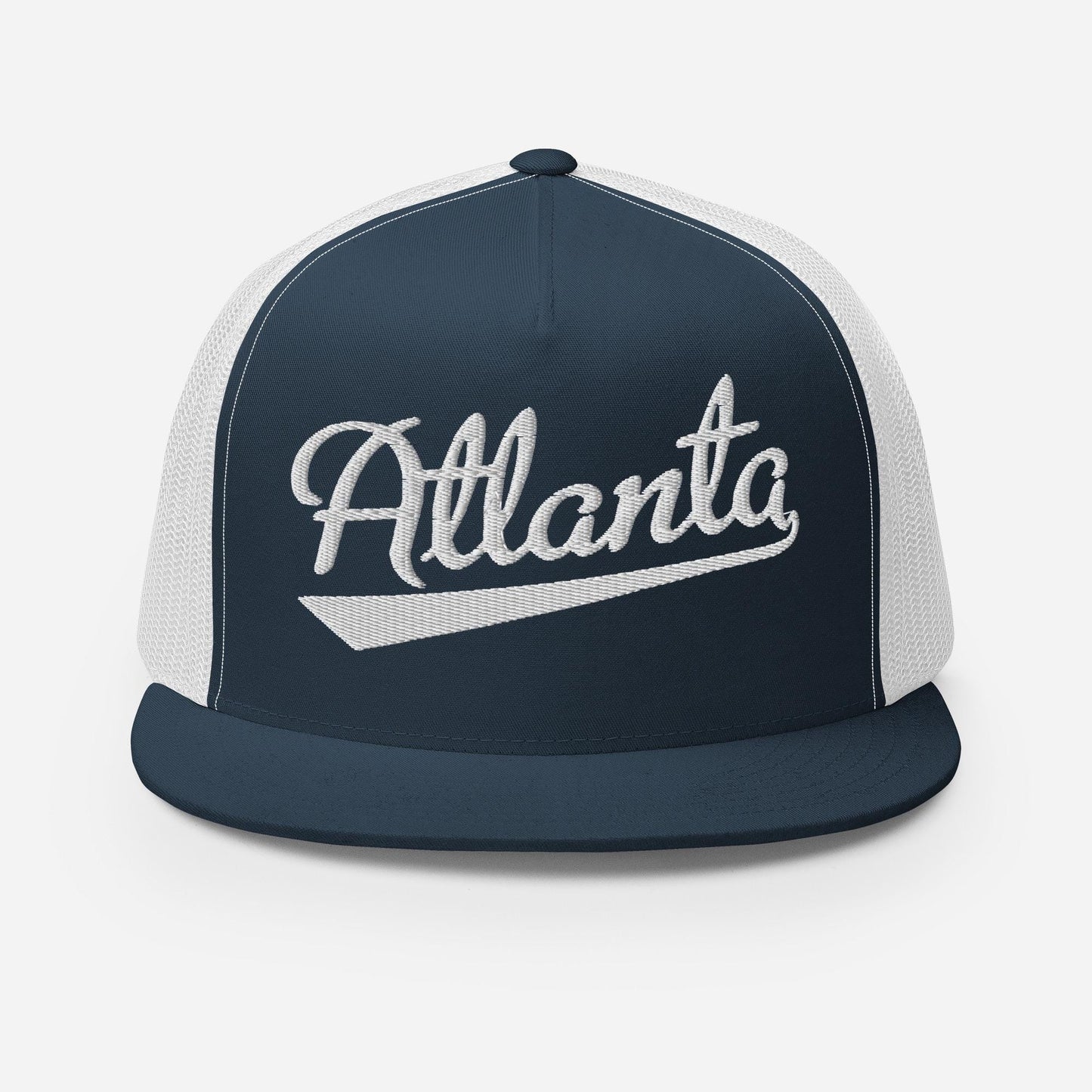 Snapback Trucker Hat - Atlanta Five Panel Cap | Mesh Back, Flat Bill