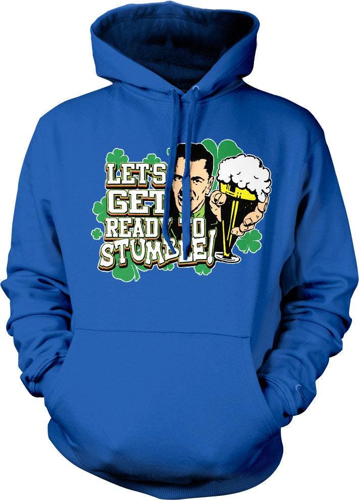 St Patricks Day Hoodie - Irish Lucky Sweatshirt With Beer Drinking Clover Design
