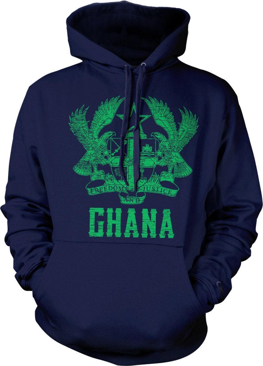 Ghana Hooded Sweatshirt – Coat Of Arms Hoodie With Black Star Design