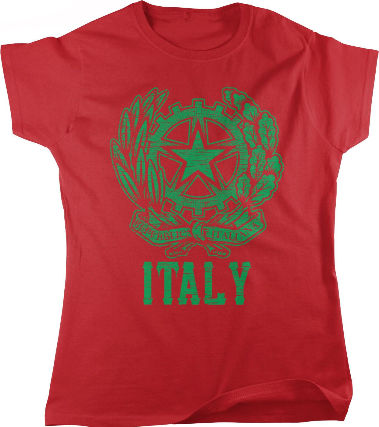 Italy Coat Of Arms T-Shirt - Women's Casual Tee With Stella D'Italia Emblem