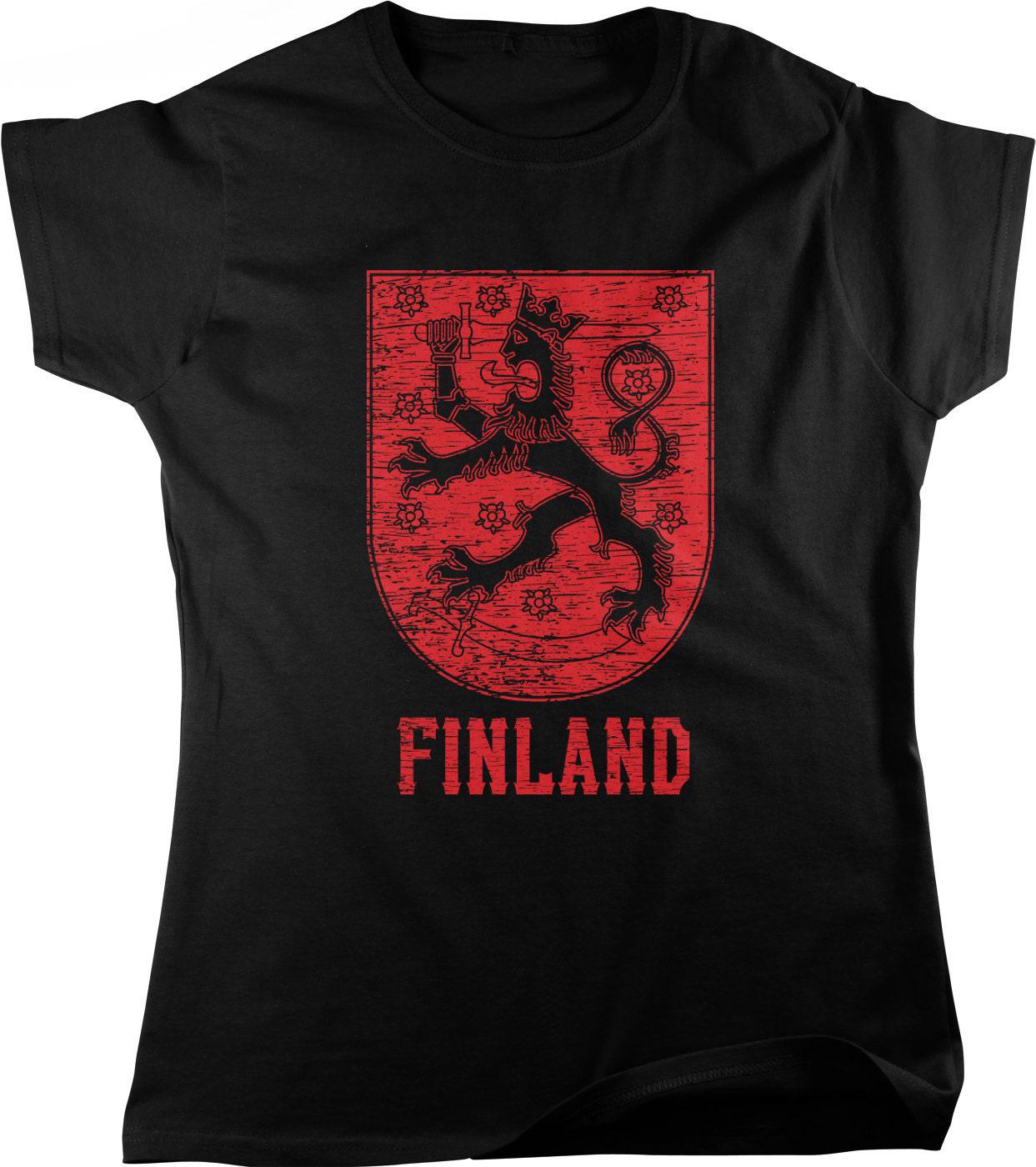 Nordic Lion T-Shirt – Finnish Lion Crest Women’s Cotton Tee | Pre-Shrunk Comfort