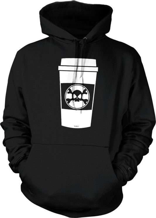 Skull Coffee Hoodie - Cozy Fall Sweatshirt with Pouch Pocket & Double Ply Hooded Design