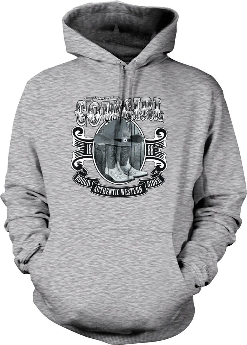 Western Hooded Sweatshirt - Authentic Cowgirl Hoodie With Lasso Rope Design