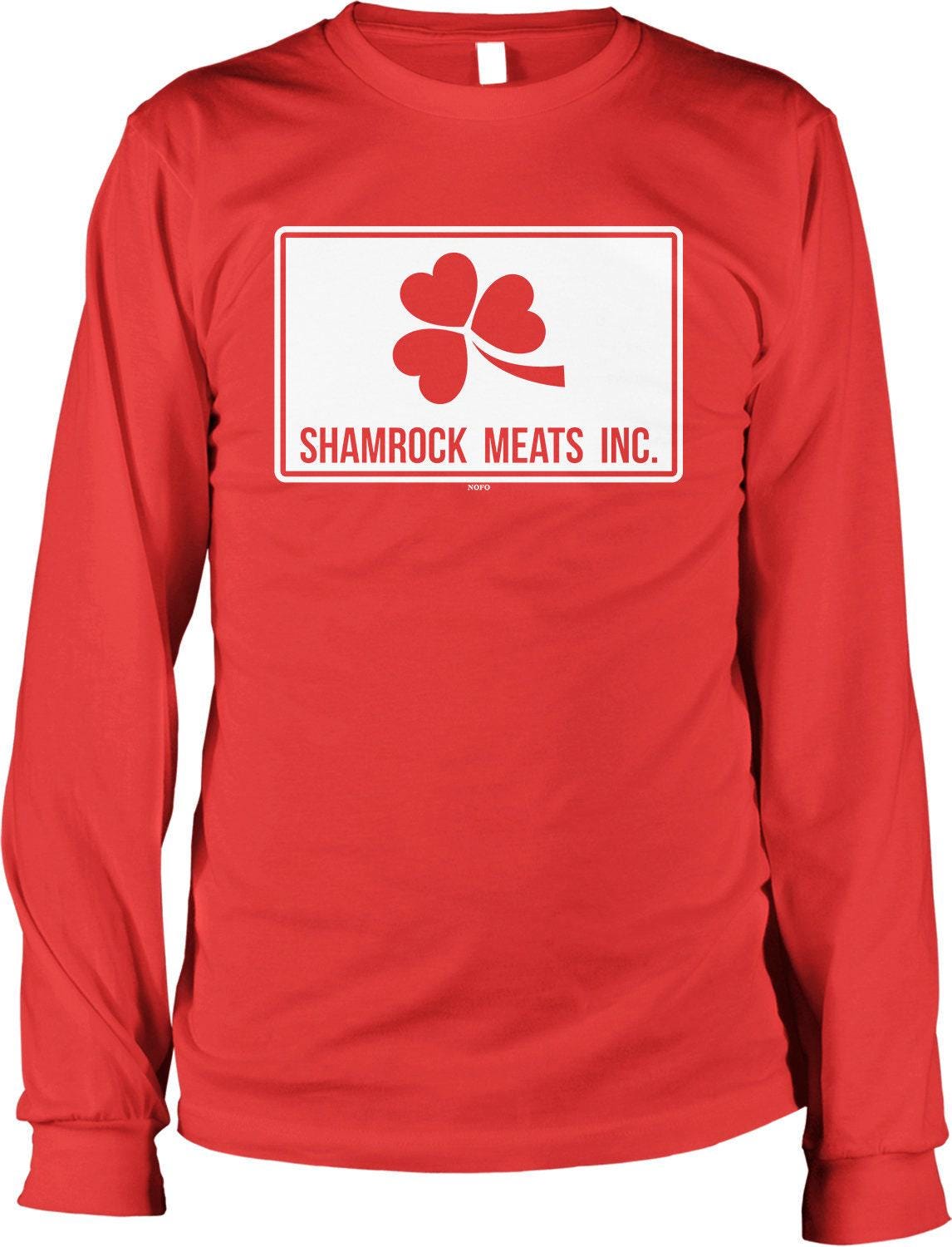 Men's Long Sleeve Shirt -Shamrock Meats Inc Shirt With Taped Neck & Seamless Rib Collar