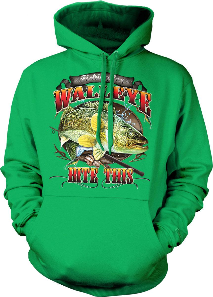 Walleye Hoodie – Cozy Cotton Blend Fishing Sweatshirt With Double Ply Hood