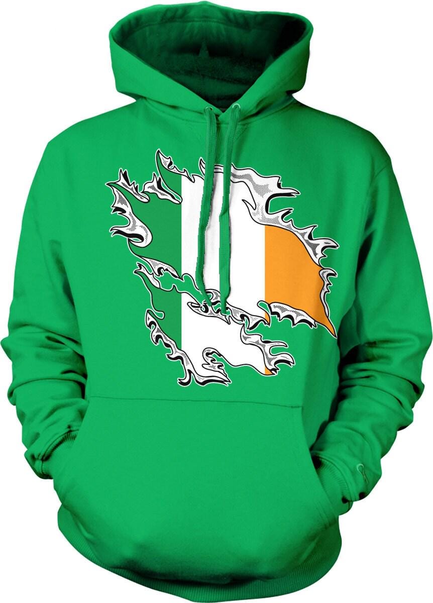 Irish Flag Sweatshirt – Cozy Unisex Hooded Hoodie With Pouch Pocket & Shamrock Spirit Wear