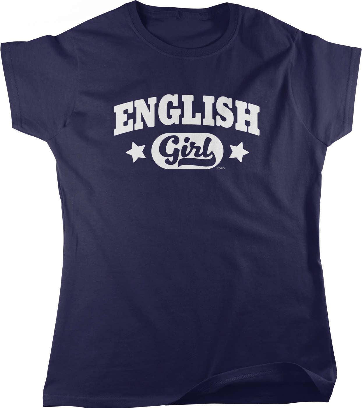 Women's English T-Shirt – Soft Cotton Tee | Casual British Style, Full Cut Shirt