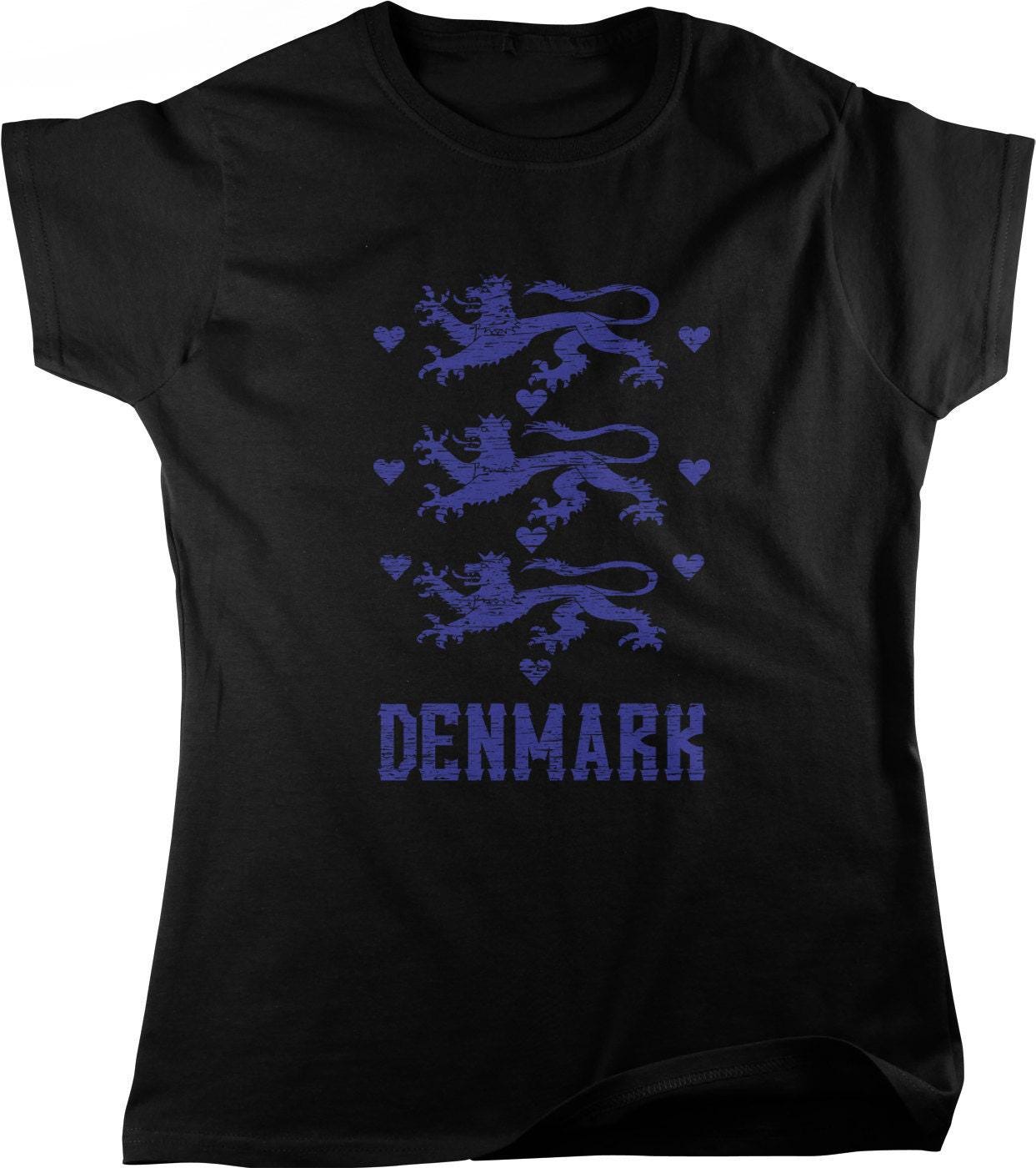 Denmark Coat Arms T-Shirt, Scandinavian Heritage Shirt With Danish Royal Symbolism Tee