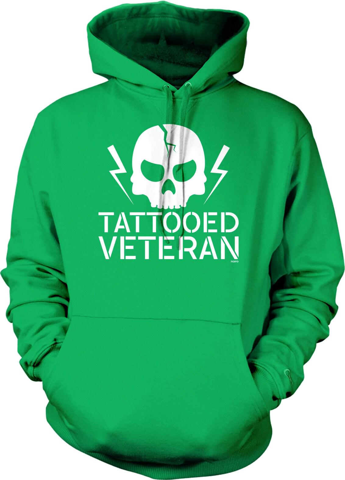 Support Our Troops Hoodie – Tattooed Veteran Sweatshirt With Red White Blue Design