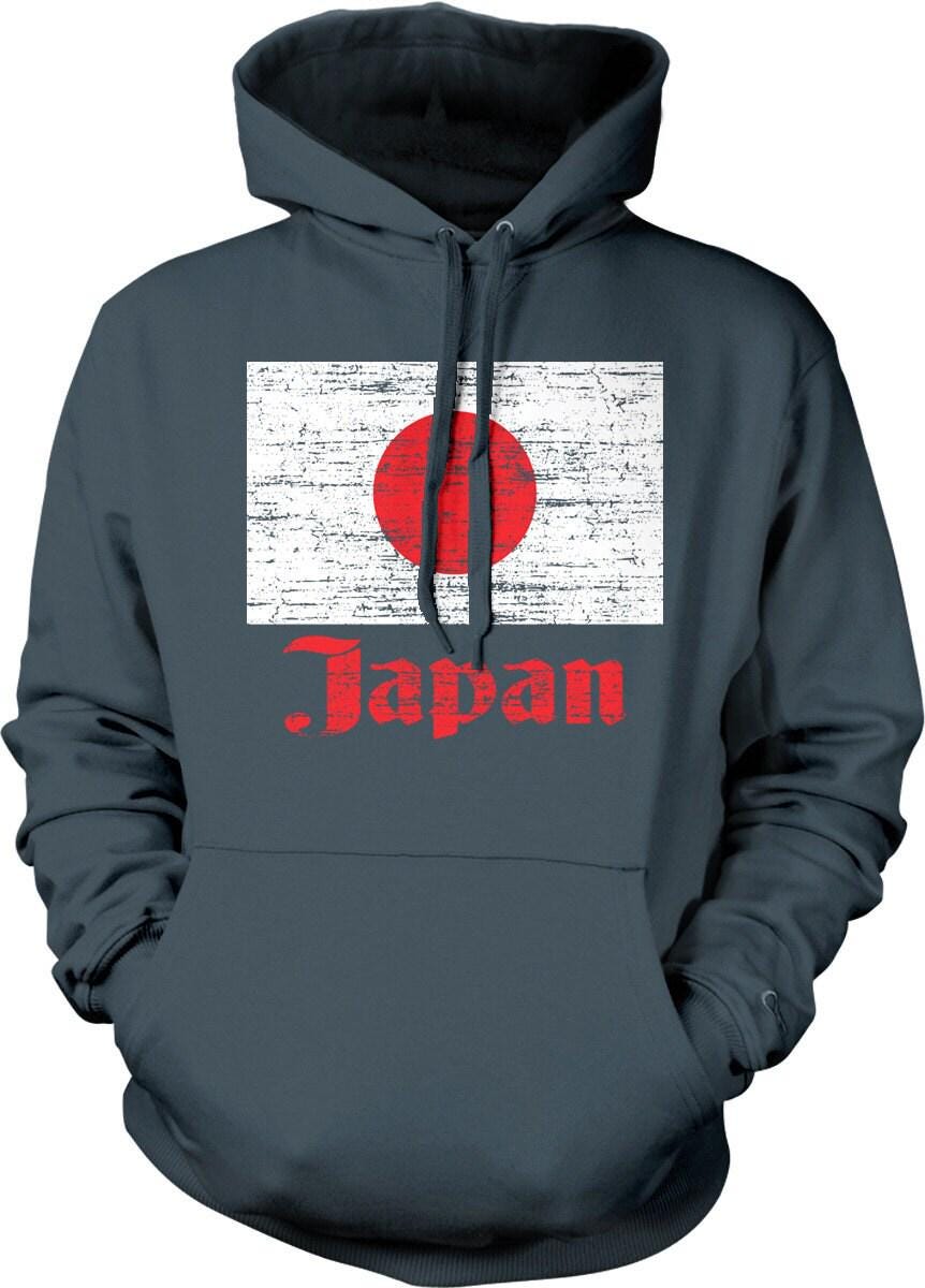 Japanese Flag Hoodie – Red Dot Sweatshirt With Pouch Pocket & Double Ply Hood