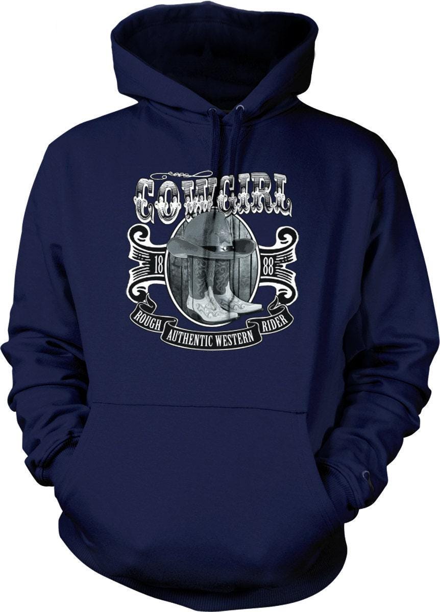 Western Hooded Sweatshirt - Authentic Cowgirl Hoodie With Lasso Rope Design