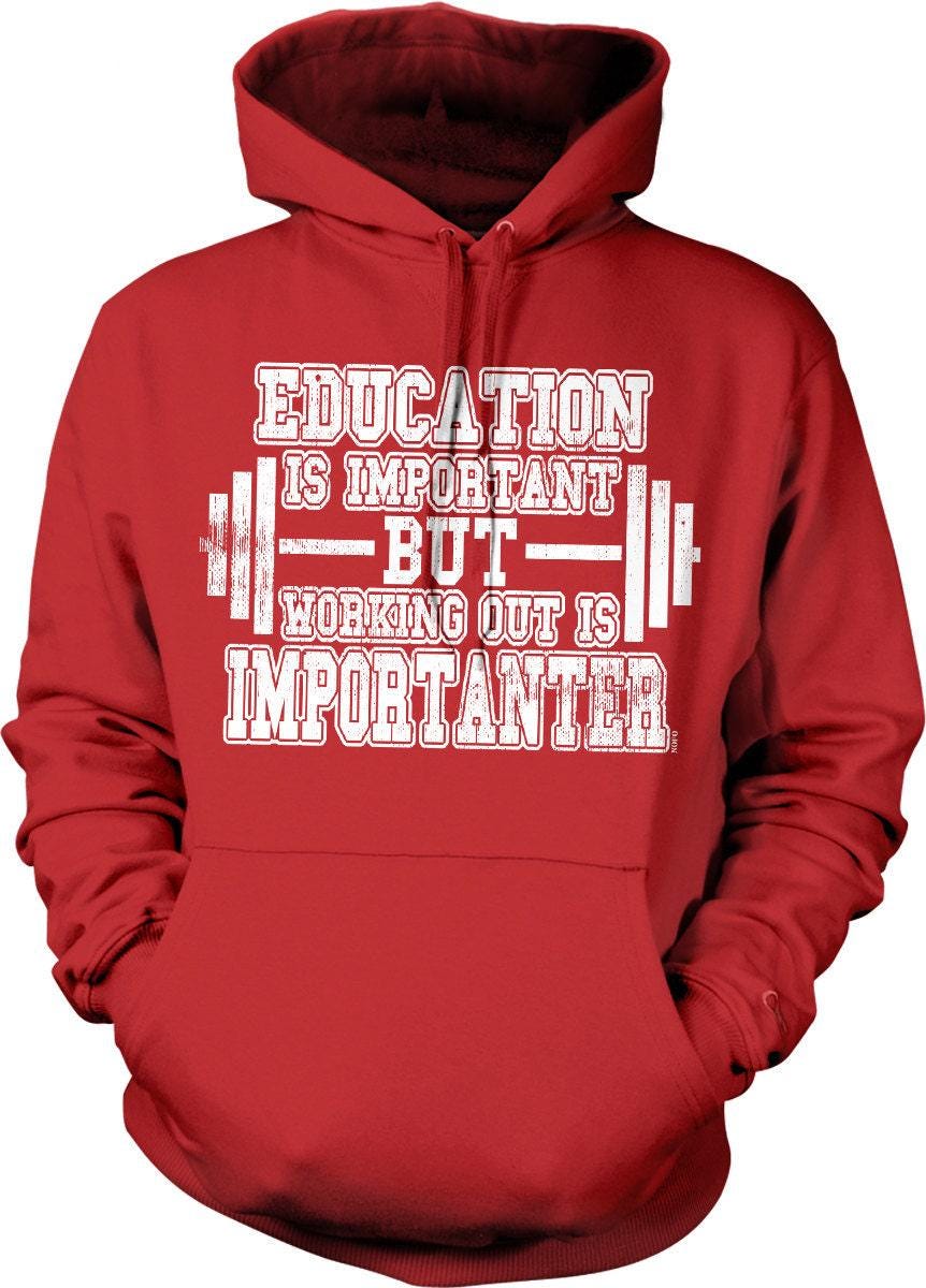 Motivational Fitness Sweatshirt - Casual Workout Hoodie With Pouch Pocket & Soft Cotton Blend