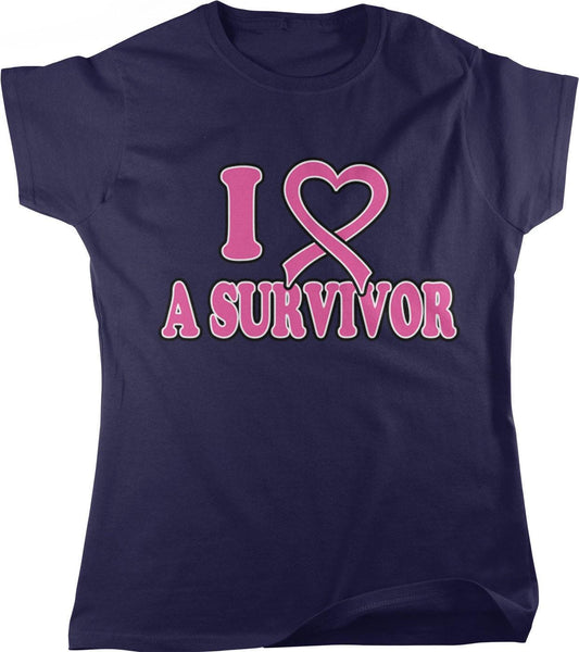 Cancer Support Tee - Women's Cancer Shirt with Pink Ribbon Apparel, Comfort Fit