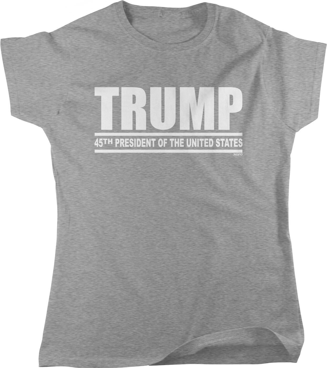 Trump Women's T-Shirt - Comfortable Cotton Campaign Shirt with Seamless Rib Collar