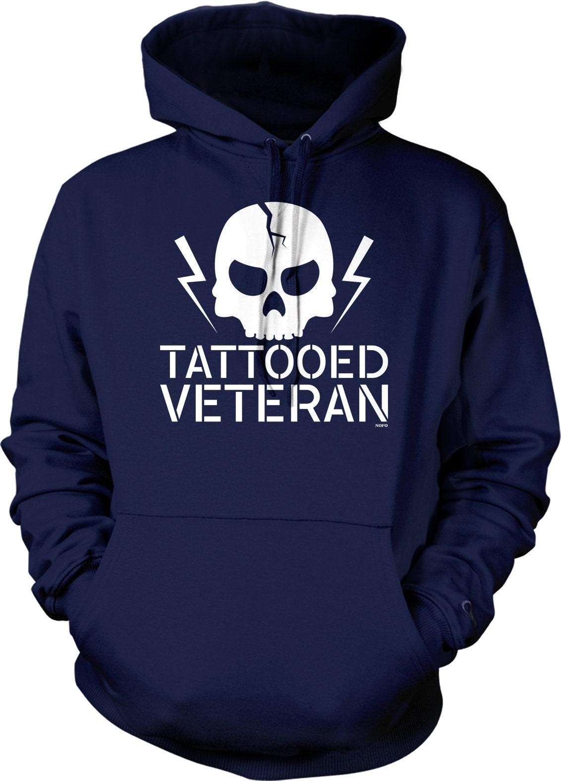 Support Our Troops Hoodie – Tattooed Veteran Sweatshirt With Red White Blue Design