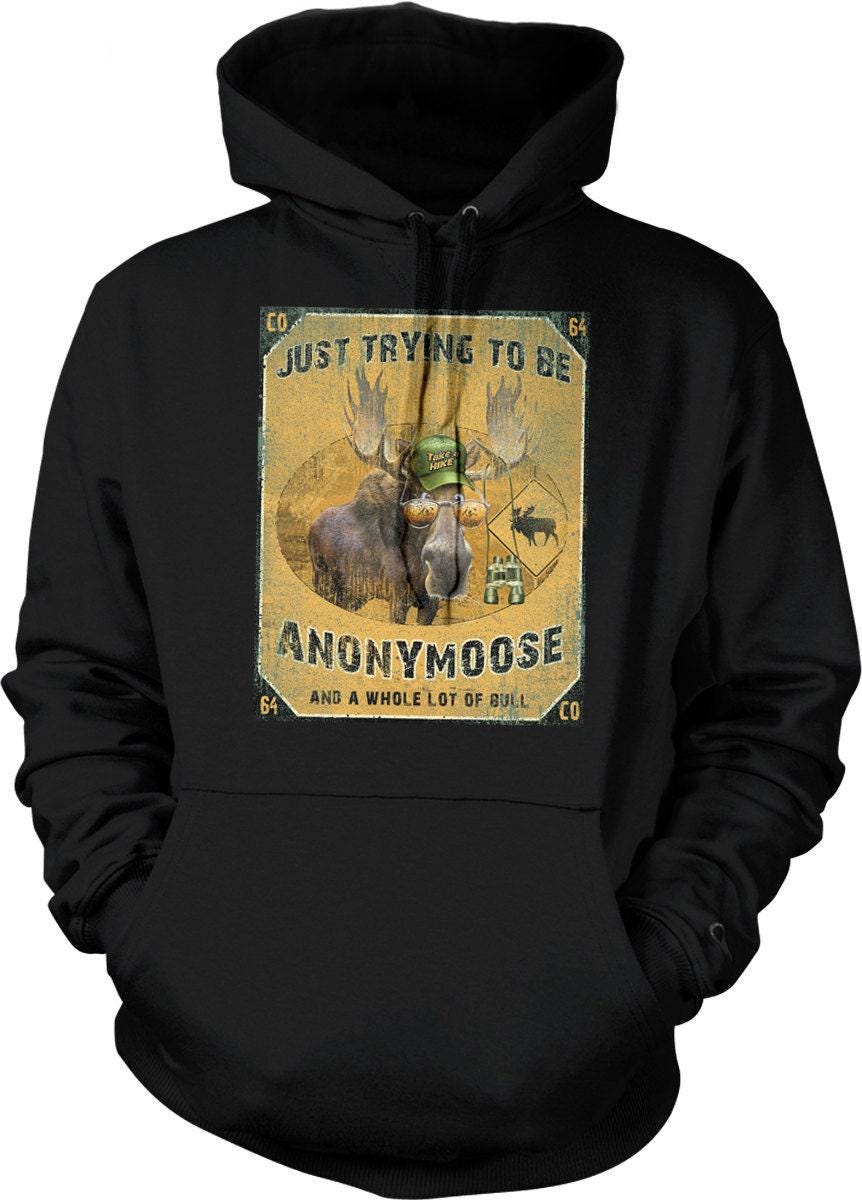 Moose Antlers Hoodie - Cozy Cotton Blend Casual Warm Hoodie With Rugged Forest Style