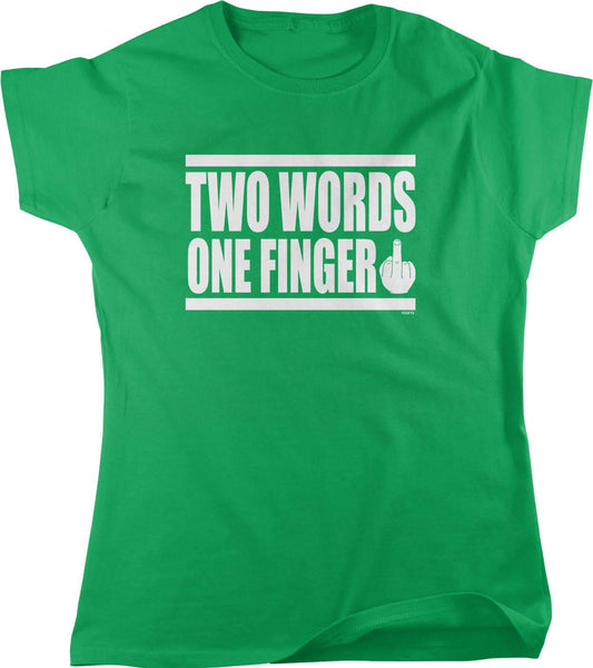 Women's Cotton T-Shirt - Pre Shrunk Cotton One Finger Shirt | Relaxed Fit Tee, Durable Hemmed Sleeves
