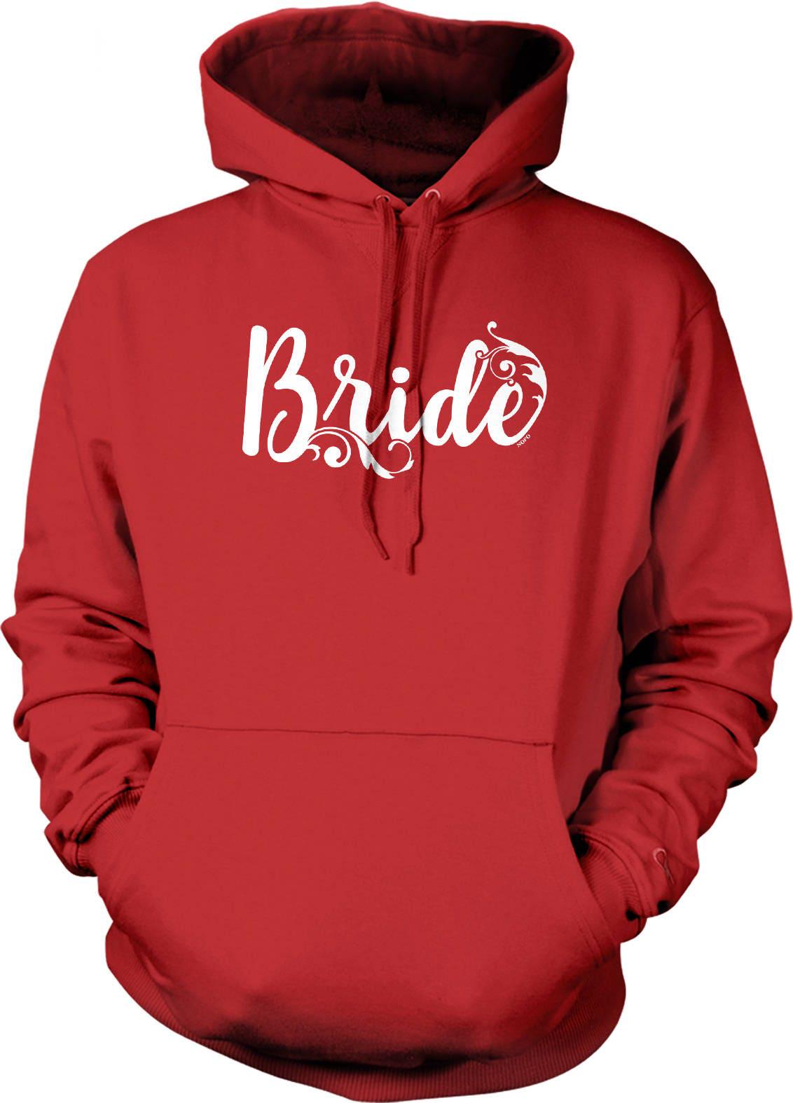 Bride Floral Hoodie - Cozy Wedding Top With Chic Floral Design & Pouch Pocket