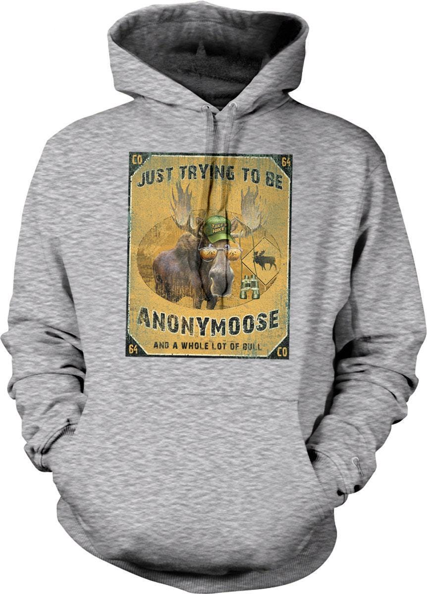 Moose Antlers Hoodie - Cozy Cotton Blend Casual Warm Hoodie With Rugged Forest Style