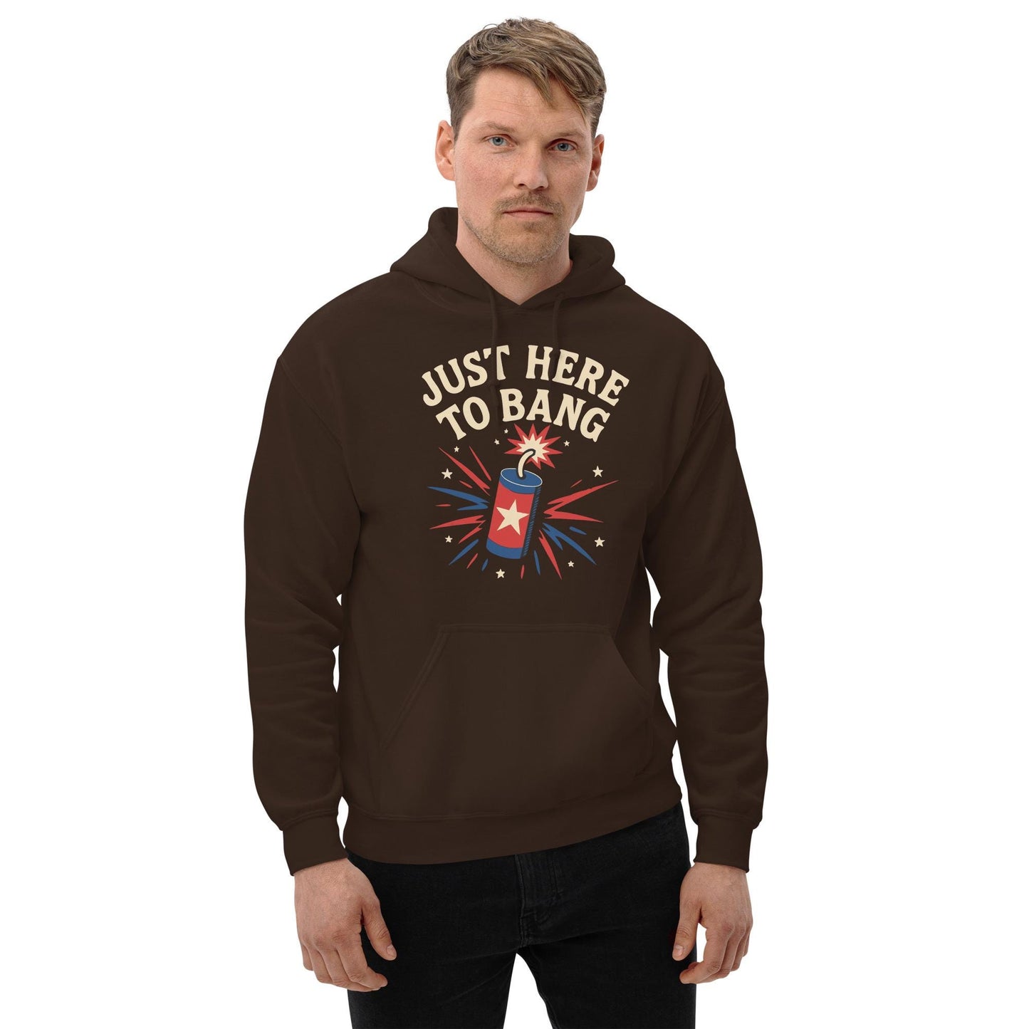 jut here to bang july 4th bbq gear Unisex Hoodie