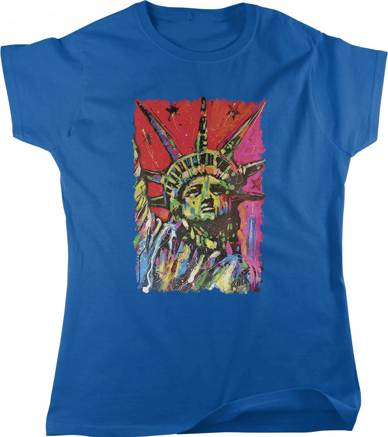Women's Statue of Liberty Shirt - American Symbol Tee | Pre Shrunk Cotton, Full Cut Top