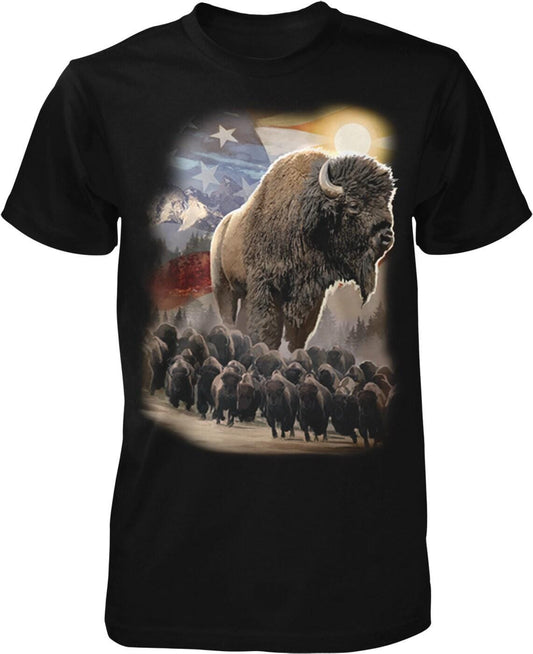 American Bison T-Shirt – Buffalo Herd Shirt | Rugged Outdoor Cotton Tee